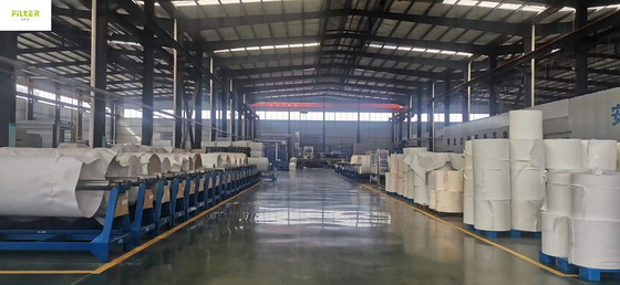 PP 아라미드 PPS PTFE 섬유 유리 흡진장치 여과포 폭 2.2m 450 - 800gsm