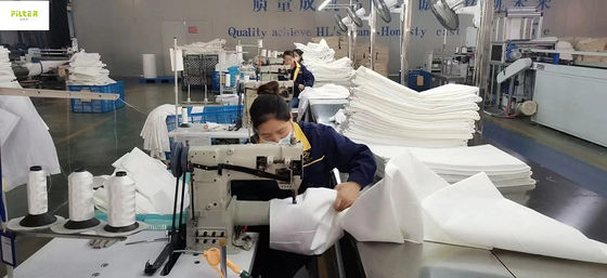 흡진장치를 위한 편원형의 노멕스 PP P84 PTFE PPS 섬유 유리 필터가방