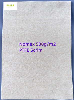 노멕스 아라미드 섬유 유리 PTFE 흡진장치 필터는 450GSM - 550GSM을 세게 때립니다