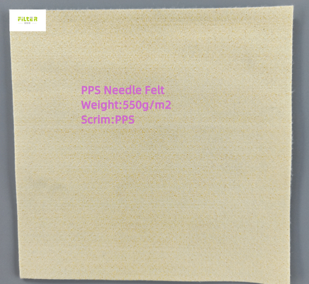 450gsm - 550gsm 산업 여과기 피복 PPS 바늘은 여과 백을 위해 느꼈습니다