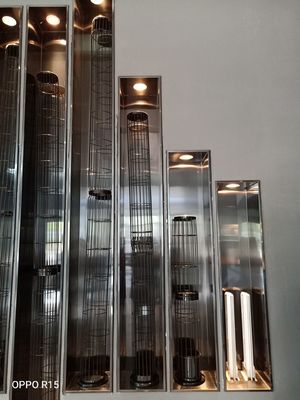 흡진장치 시스템을 위한 스타 주름형 폴리에스테르 필터가방 450GSM 550GSM